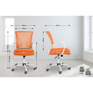 In And OutdoorMatch Bureaustoel Rene - Oranje - Mesh Bekleding - Hoge Kwaliteit Bekleding - Deluxe Bureaustoel - Moderne Look