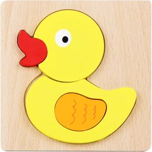 Ainy Montessori legpuzzels - dieren eend - educatief speelgoed voor motoriek en vormherkenning | 4 puzzel stukjes | puzzels geschikt voor peuters en kleuters vanaf 1 2 3 4 Jaar - Ideaal kindercadeau voor meisjes en jongens