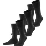 FALKE Tiago 3-Pack business & casual organisch katoen multipack sokken heren zwart - Matt 41-42
