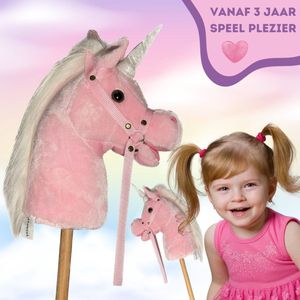 Venditoy – Stokpaard – Deluxe - Hobbyhorse Stok Paard - Hobby horse - stokpaardje speelgoed – Eenhoorn stokpaard – eenhoorn speelgoed – roze stokpaard