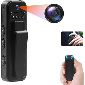 Bodycam - Action Cam - Bewegingsdetectie - 180º Draaibare Lens - Bodycam Politie - Spycam - Full HD - Zwart