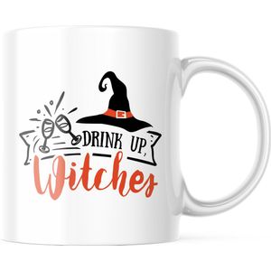 Halloween Mok met tekst: Drink up witches | Halloween Decoratie | Grappige Cadeaus | Grappige mok | Koffiemok | Koffiebeker | Theemok | Theebeker