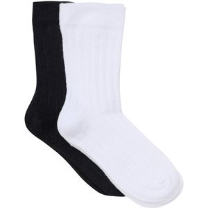 Minymo - Ankle Sock Rib - Zwart - 2-Pack