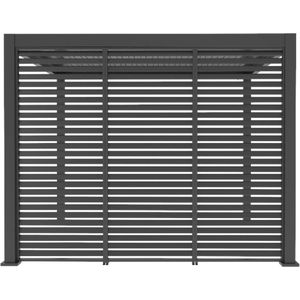 Mirador Louvre Shutter Paneel 3M voor Mirador terrasoverkapping - 93 x 238.25 cm - Antraciet - Aluminium - Biedt meer privacy en schaduw onder uw overkapping