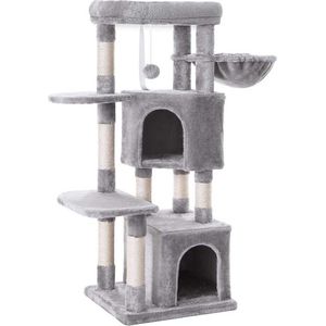 Luxe Krabpaal Rika - 120cm - Voor Katten - Grijs - Zachte Kattenmand Hangmat - Kattenspeelgoed - Geschikt voor kleine en grote kittens