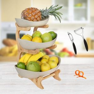 Serveertoren - Etagères - Etagere Met 3 Laags Serveerplanken - High tea Etagere – Serveerset - Borrelplank - Hapjesplank – Serveerplank – Tapasplank – Fruitmand – Broodmand - Wit