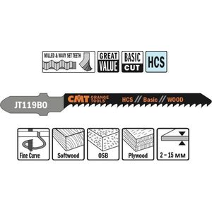 CMT JT119BO-5 decoupeerzaag HCS 50 x 76 mm. 12tpi (zacht hout, OSB, multiplex)