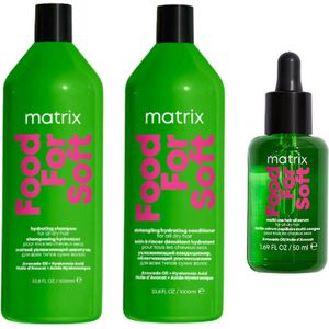 Matrix - Total Results Food for Soft set - voordeelverpakking - Shampoo 1000ml + conditioner 1000ml + Serum 50ml