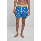 Urban Classics - Pattern Retro Banana Zwemshorts - 3XL - Blauw/Geel