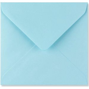 Baby blauwe vierkante enveloppen 13 x 13 cm 100 stuks