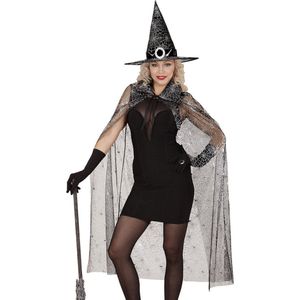 Widmann - Heks & Spider Lady & Voodoo & Duistere Religie Kostuum - Set Heks Roxana - Zilver - Halloween - Verkleedkleding