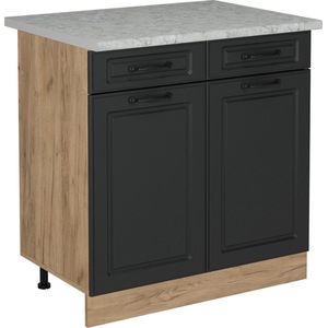Vicco R-Line Keuken Keukenonderkast – 80 cm WB Marmer Antraciet landhuis WB Marmer