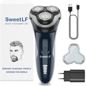Oplaadbaar Elektrisch Scheerapparaat voor Mannen met Precisiescheermes en 3D Flexibele Koppen - Waterdicht en 120 Minuten Accuduur