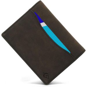 RFID Blokkerende Bifold Kaart Portemonnee met Trek Tab en Geschenkdoos – Stijlvolle 'Tap N Go' Heren Portemonnee – Creditcardhouder Portemonnees voor Heren (OSCAR - Donkere Mokka Editie)