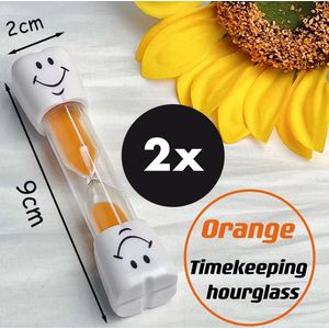 Actie4you® - Zandlopers - 3 Minuten - Badkamer douche Timer - Spelletjes Timer – 2 Stuks - Oranje