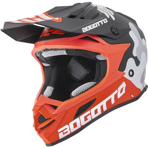 Bogotto - V328 Camo - Crosshelm - Zwart Wit Oranje