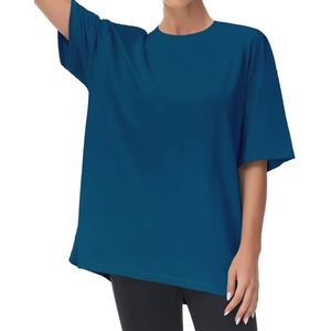 THE GYM PEOPLE Casual oversized T-shirts voor dames, zomer, ronde hals, korte mouwen, workout, Basic T-shirt, Tops