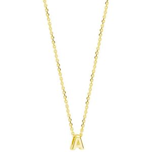 Collier Letter 41 + 4 Cm Zilver Verguld (Geel)