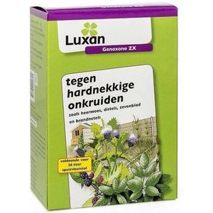 LUXAN GENOXONE ZX 250ML - Hardnekkig Onkruidbestrijding in Gazon - Voor 400 M2 - Voor 20 Lt. Spuitvloeistof - Heermoes, Zevenblad, Distels, Brandnetels, Braam, Klaver - Garden Select