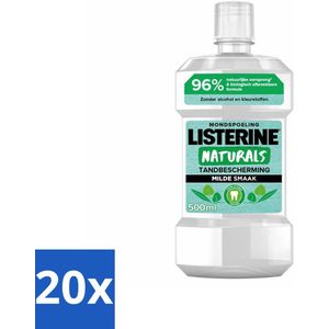 20 x Listerine Naturals Mondwater Tandbescherming 500 ml - Tandglazuur - Tandplak - Mondspoeling - Gezonde Tanden - Gezond Tandvlees