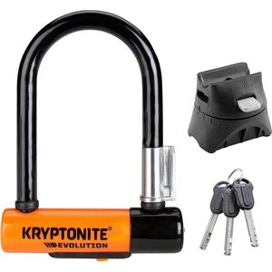 Kryptonite Evolution Mini-5 Beugelslot – ART-2 Slot – Stalen Beugelslot Elektrische Fiets – 14x18 cm – Zwart/Oranje