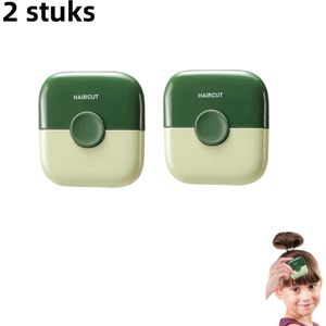 2-delige multifunctionele tondeusekam - twee-in-één - thuisgebruik-kapseltool voor meisjes om gebroken haar, gespleten punten en dun haar te trimmen - groen