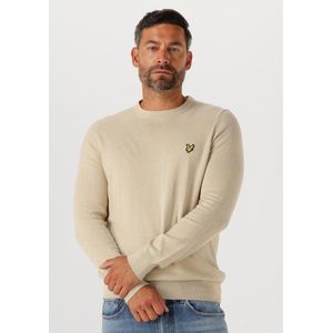 Lyle & Scott Cotton Merino Crew Neck Jumper Truien & Vesten Heren - Sweater - Hoodie - Vest- Zand - Maat XS