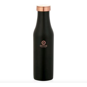 DIVINE COPPER - Koperen Drinkfles - Koperen Waterfles - Handgemaakt - Handmade Copper Bottle - Zwart - 950ml