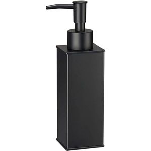 Vierkante zeepdispenser 304 roestvrij staal staande handwasdispenser voor douche, badkamer, keuken, wasruimte (zwart)