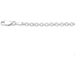Zilver Gerhodineerde Collier jasseron 3 1316943 80 cm