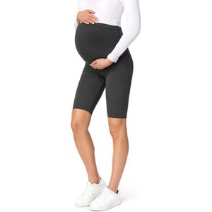 Be Mammy Dames Zwangerschapsleggings - Vrijetijdsbroek – Korte - Viscose - BE-Leggings-04 - Donker gemêleerd - XS