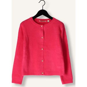 Moodstreet Viva Knitted Cardigan Truien & Vesten Meisjes - Sweater - Hoodie - Vest- Fuchsia - Maat 98/104
