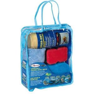 Autowas Poetsset 5-Delig Velgenborstel/Zeem/Spons/Microvezeldoek/Dashboard Polish