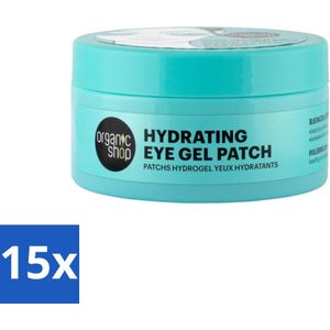 Organic Shop - Eye Gel Patch Blue Matcha & Hyaluronic Acid - Verfrissend en Hydraterend - 60 Patches - Bulkverpakking - 15 stuks