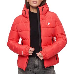 Superdry Hooded Spirit Sports Puffer Dames Jas - Active Pink - Maat Xs