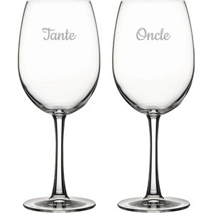 Rode wijnglas gegraveerd - 58cl - Tante & Oncle