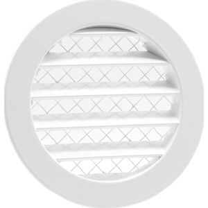 Aluminium schoepenrooster met grofmazig gaas Ø100mm wit - Ve