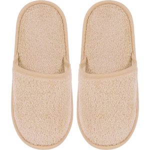 Badslippers Badstof Uni Pure met Zool Zand Beige Maat 38 - 1 Paar