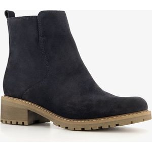 Hush Puppies suede dames enkellaarsjes blauw - Maat 38 - Echt leer