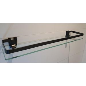 Hoexs - Planchet 50cm | Zwart | Badkamerplank | RVS | Metaal | Wastafel Glas | Zwevend | Wandplank Badkamer | Wastafel | Toilet | Wc | Hangende Plank | Hangend | Sanitair