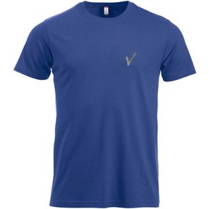 Clique Security / Beveiliging T-shirt met bedrukking V-tje (Borstlogo) en SECURITY (Ruglogo) - Blauw - Maat XXL - VOOR PROFESSIONALS