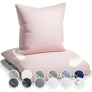 sleepwise - Soft Wonder-Edition - Beddengoed - Lichtgrijs/Roze - 135x200 cm