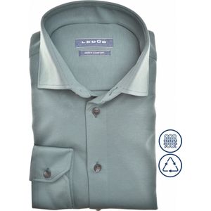 Ledub Overhemd Tricot Groen - Maat 45 - Heren - Overhemden Casual