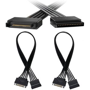 Green Glow - SATA stroomverlengkabel 30 cm voor HDD SSD, optische schijven, dvd-branders, PCI-kaarten