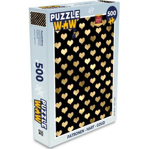 Puzzel Patronen - Hart - Goud - Legpuzzel - Puzzel 500 stukjes