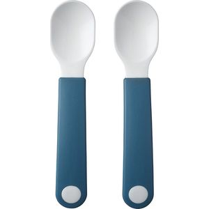 Mepal Mio oefenlepel – Set van 2 – Goede grip – Kinderservies – Deep blue