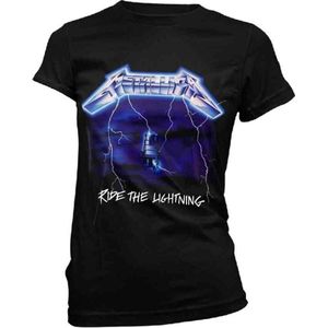 Metallica Dames Tshirt -XL- Ride The Lightning Tracks Zwart