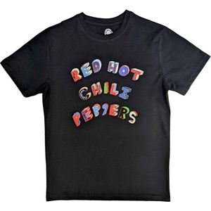 Red Hot Chili Peppers - Colourful Letters Heren T-shirt - M - Zwart