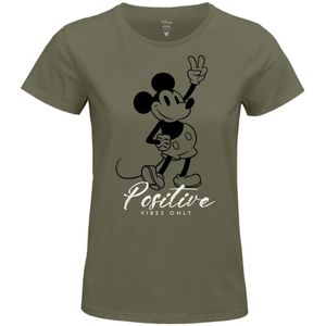Mickey Mouse Mickey Positive Dames T-shirt - groen - S