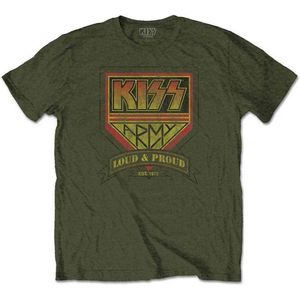 Kiss - Loud & Proud Heren T-shirt - L - Groen